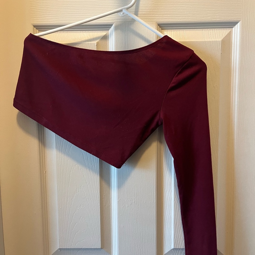 SHEIN Wine Red Asymmetrical Skirt
